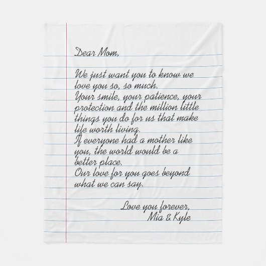 Aangepaste handleiding Geschreven script Letter Lo Fleece Deken (Voorkant)