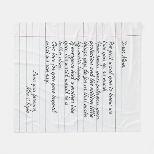 Aangepaste handleiding Geschreven script Letter Lo Fleece Deken (Voorkant (Horizontaal))