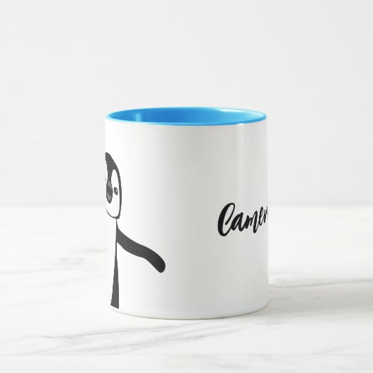 Aangepaste handlettering Naam Cute Peking Penguin Mok (Midden)