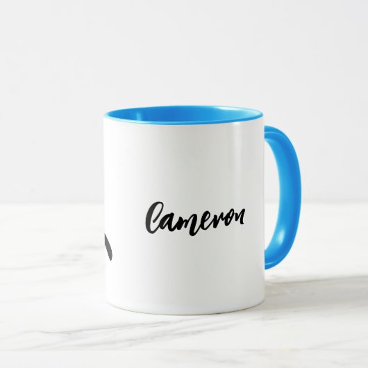 Aangepaste handlettering Naam Cute Peking Penguin Mok (Voorkant rechts)