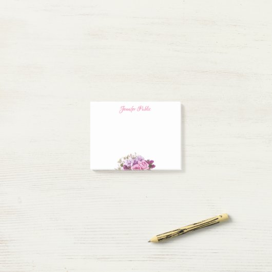 Aangepaste handmatige tekstbloemen Waterverf Post-it® Notes (Op bureau)