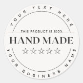 Aangepaste handmodus voor kleine bedrijven ronde sticker (Voorkant)