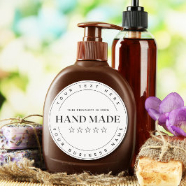 Aangepaste handmodus voor kleine bedrijven ronde sticker