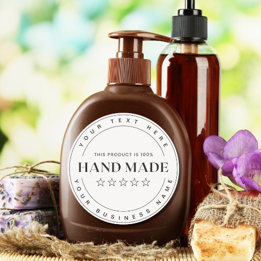 Aangepaste handmodus voor kleine bedrijven ronde sticker