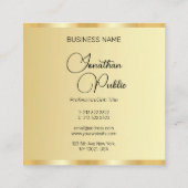 Aangepaste handschrift script Faux Gold Sjabloon Vierkante Visitekaartje (Achterkant)