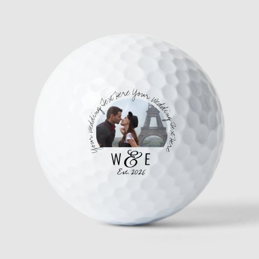Aangepaste Handschrift Tekst Golf Ball Wedding Fav Golfballen (Voorkant)
