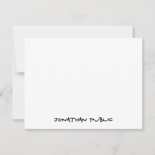 Aangepaste handscript tekst Eenvoudige gepersonali Notitiekaartje (Voorkant)