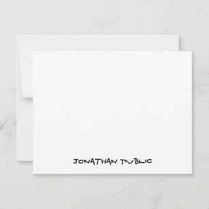 Aangepaste handscript tekst Eenvoudige gepersonali Notitiekaartje