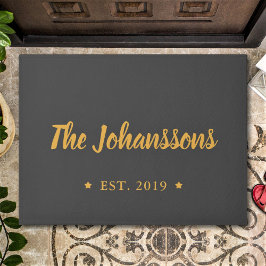 Aangepaste handscriptfamilienaam aangepast deurmat