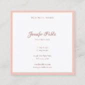 Aangepaste handscripttekst Moderne eenvoudige Sjab Vierkante Visitekaartje (Achterkant)