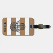 Aangepaste handstrepen voor Cute gelukshamsa Bagagelabel (Achterkant horizontaal)