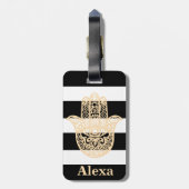 Aangepaste handstrepen voor Cute gelukshamsa Bagagelabel (Achterkant verticaal)