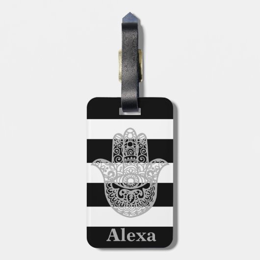 Aangepaste handstrepen voor Cute gelukshamsa Bagagelabel (Achterkant verticaal)