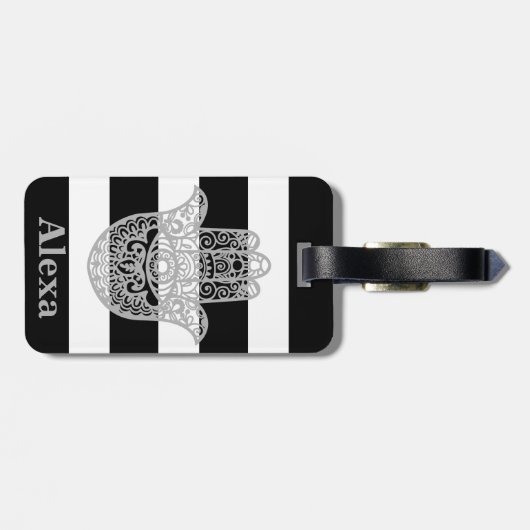 Aangepaste handstrepen voor Cute gelukshamsa Bagagelabel (Achterkant horizontaal)