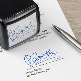 Aangepaste handtekening Blauw Zelfinktende Stempel