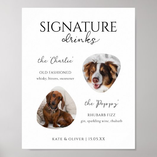 Aangepaste handtekening cocktail Drinken balk Poster (Voorkant)