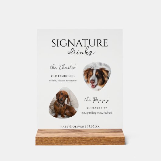 Aangepaste handtekening Drink borden met honden (Voorkant)