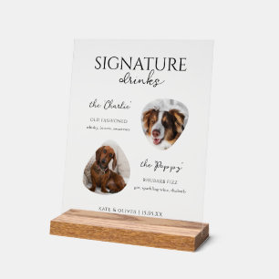 Aangepaste handtekening Drink borden met honden