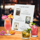 Aangepaste handtekening Drink foto's met gouden we Reclamebord Met Voetstuk