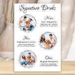 Aangepaste handtekening Drinken 3 Foto-hondenwedde Poster<br><div class="desc">De handtekening Drink van je huisdieren. Neem je beste hond, beste kat en elk huisdier mee op je bruiloft met zijn eigen drink bar voor je gasten. Perfect voor hondenliefhebbers, en een speciale hondenbar zal een hit zijn op je bruiloft. Eenvoudig maar elegant wit met eucalyptusbladeren. Ons drink-bord voor onze...</div>