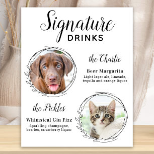 Aangepaste handtekening Drinken Dog Bar Pet Weddin Poster