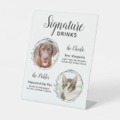 Aangepaste handtekening Drinken Dog Bar Pet Weddin Reclamebord Met Voetstuk (Voorkant)