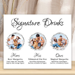 Aangepaste handtekening Drinken Elegant Dog Pet We Poster