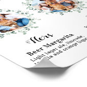 Aangepaste handtekening Drinken Elegant Pet Weddin Poster (Hoek)