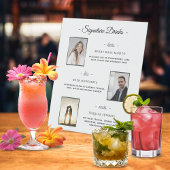 Aangepaste handtekening Drinken Zilveren bruiloft  Reclamebord Met Voetstuk