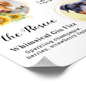 Aangepaste handtekening Drinken Zonnebloemen Pet W Poster (Hoek)