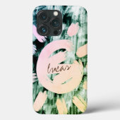 Aangepaste handtekening Faux Greenery Abstract Mon Case-Mate iPhone Case (Achterkant)