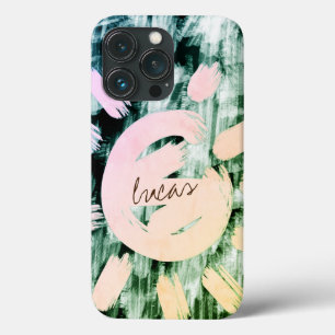 Aangepaste handtekening Faux Greenery Abstract Mon Case-Mate iPhone Case