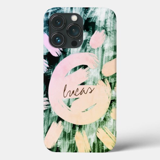 Aangepaste handtekening Faux Greenery Abstract Mon Case-Mate iPhone Case (Achterkant)