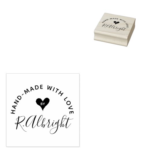 Aangepaste handtekening "Handgemaakt met liefde do Rubberstempel (Gestempeld)