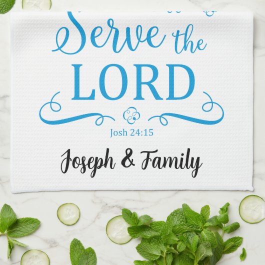 Aangepaste handtekening Joshua 24:15 Theedoek (Bla (Gevouwen)