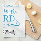 Aangepaste handtekening Joshua 24:15 Theedoek (Bla (Quarter Fold)