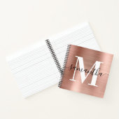Aangepaste handtekening Monogram Foto Roos Gold Fo Notitieboek (Binnen)