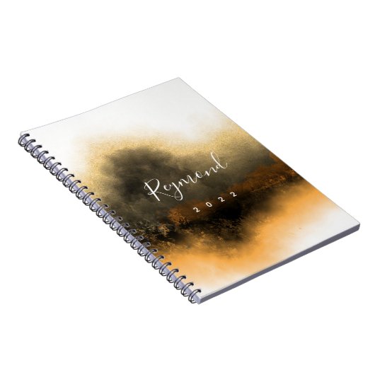 Aangepaste handtekening Monogram Golden Abstracte  Notitieboek (Rechterzijde)