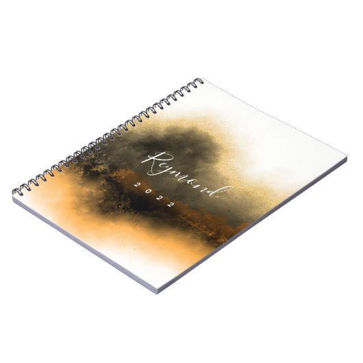 Aangepaste handtekening Monogram Golden Abstracte Notitieboek (Linkerzijde)