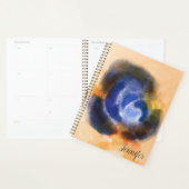 Aangepaste handtekening Naam Blauwe Waterverf Flor Planner (Display)