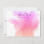 Aangepaste handtekening Rainbow Pink Gold Waterver Notitiekaartje (Voorkant)