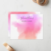 Aangepaste handtekening Rainbow Pink Gold Waterver Notitiekaartje (Voorkant / Achterkant in situ)