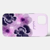 Aangepaste handtekening Roze Bloemige Monogram Case-Mate iPhone Case (Achterkant (horizontaal))
