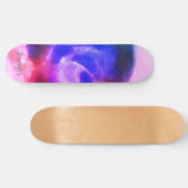 Aangepaste handtekening Roze Paarse waterverf bloe Persoonlijk Skateboard (Horizontaal)
