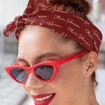 Aangepaste Handtekening Script Patroon Wit op Bour Bandana<br><div class="desc">Aangepaste handtekening Script Patroon Witte tekst op Bourgondische rode bandana. Laat uw stijl zien met deze gepersonaliseerde bandana met een chique signatuurscript in elegante witte tekst tegen een Bourgondische achtergrond. Dit veelzijdige accessoire voegt een persoonlijk tintje toe aan uw outfit, ideaal voor casual draag, geschenken of speciale evenementen. Het naadloze...</div>