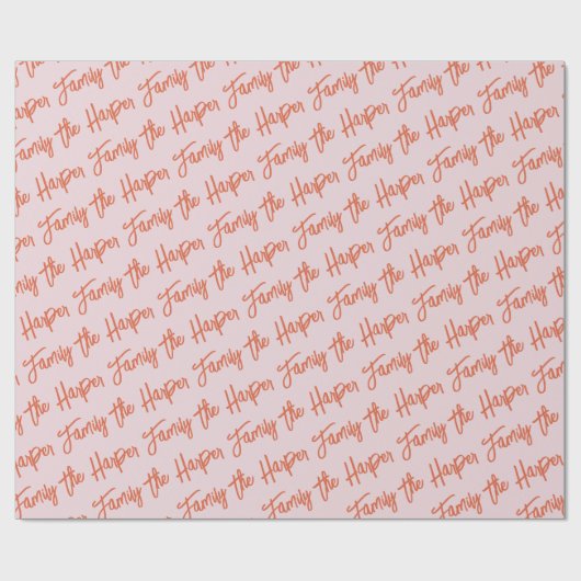 Aangepaste handtekening van de Familie Modern Manu Cadeaupapier (Vlak)