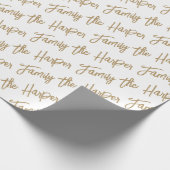 Aangepaste handtekening van familie Modern script Cadeaupapier (Hoek)