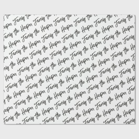 Aangepaste handtekening voor familie Modern Script Cadeaupapier (Vlak)