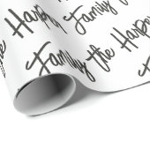 Aangepaste handtekening voor familie Modern Script Cadeaupapier (Rol Hoek)