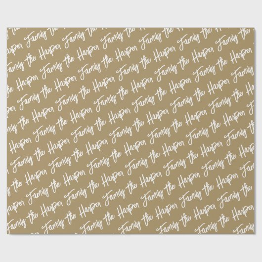 Aangepaste handtekening voor familie Modern script Cadeaupapier (Vlak)